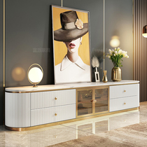 Light Lavish Rockboard TV Cabinet Tea Table Composition Postmodern Minimalist Living-room Sample Room Toasted Marble High-end Ground Cabinet