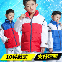 Taekwondo vest autumn and winter childrens training vest autumn and winter down cotton warm vest men and women taekwondo cotton suit