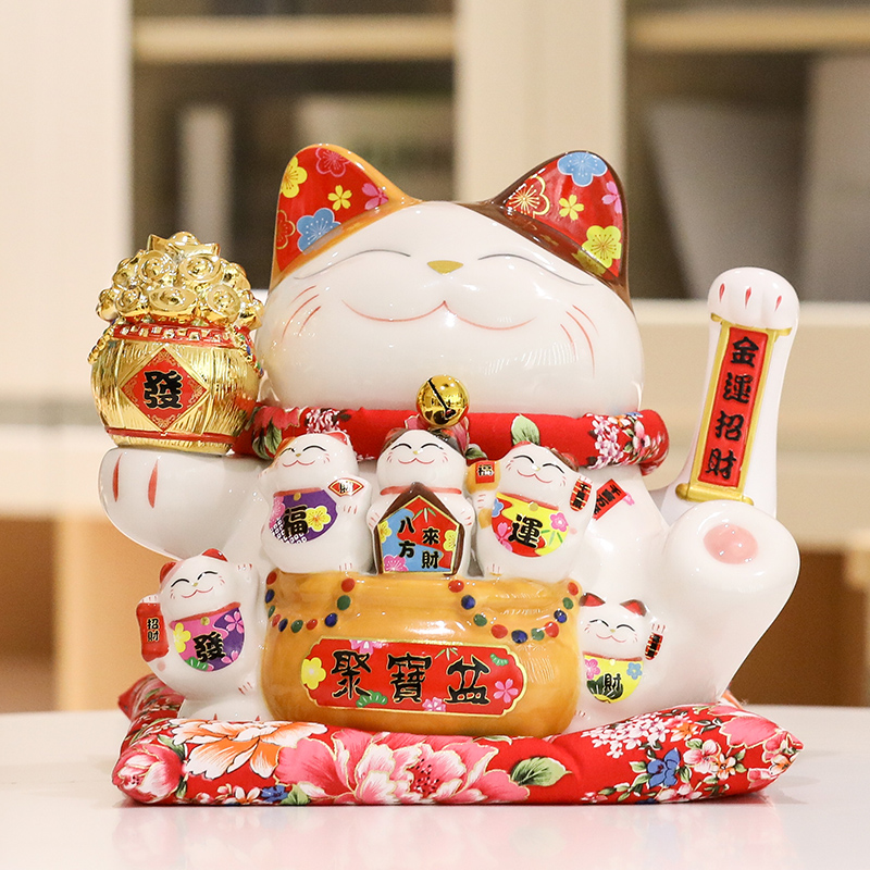 Porcelain heng tong plutus cat furnishing articles opening gifts since version waved the cashier home sitting room ceramic piggy bank