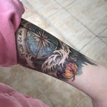 Tapes waterproof men and women lasting simulation sexy flower arm guide clock leaves waves Net red body color painting paper