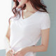 Summer 2020 new pure white V-neck short-sleeved T-shirt women's slim bottoming shirt tight half-sleeved t-shirt top clothes Summer 2020 new pure white V-neck short-sleeved T-shirt women's slim bottoming shirt tight half-sleeved t-shirt top clothes