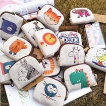 Buy one get one free wallet Japanese coin purse cartoon cute change bag canvas coin bag zipper card key bag