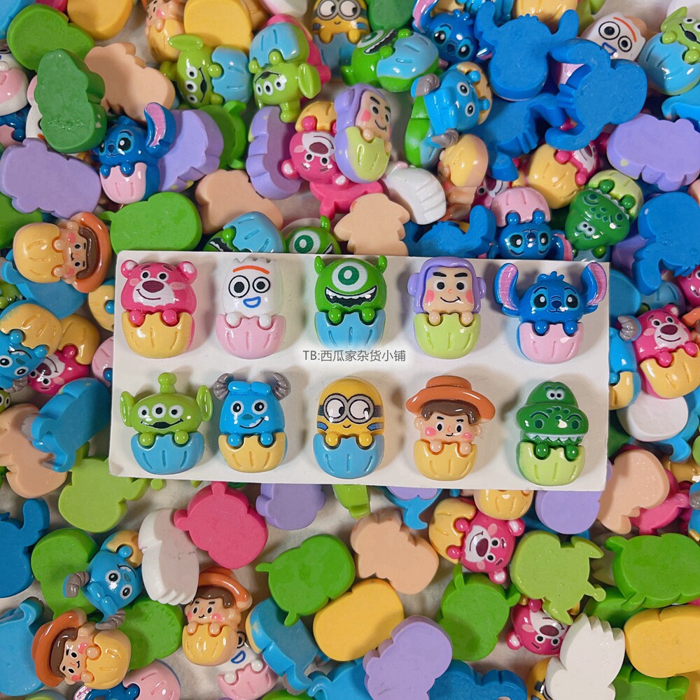 仿真玩总小蛋糕巴斯草莓熊三眼仔大眼仔奶油胶手机壳树脂配件diy