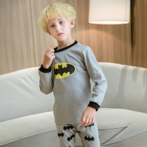 Han boys 2021 new autumn clothes autumn trousers childrens underwear set cotton home clothes baby long sleeve round neck pajamas