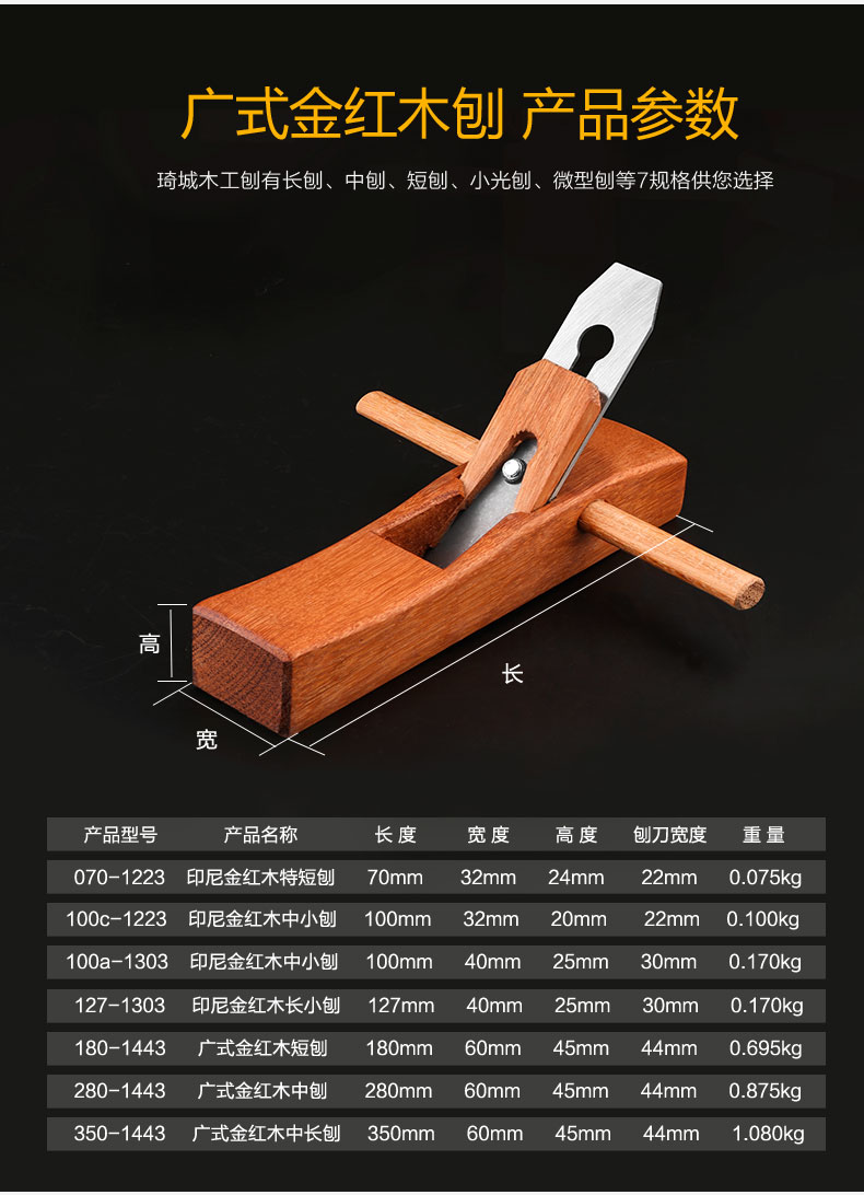 刨子木工刨手推工具大全套装木匠小刨刀铇修边木工抱子手工木刨
