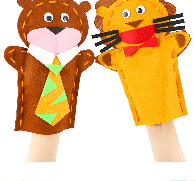 圣诞节diy不织布卡通手偶 幼儿园儿童手工粘贴制作手指玩偶材料包