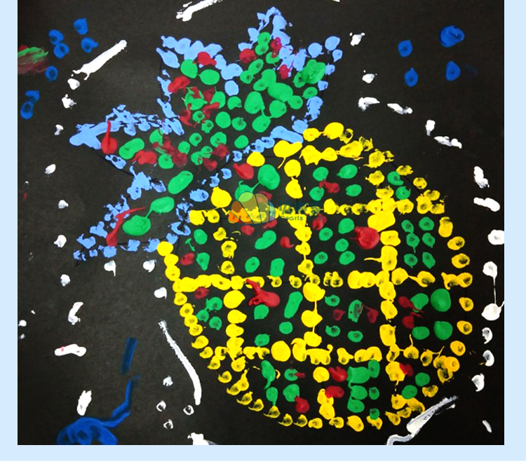 圆形海绵画刷印章儿童绘画点点海绵刷幼儿园diy美劳早教颜料涂鸦