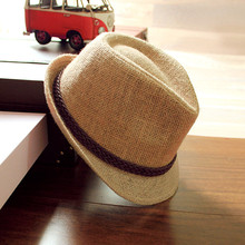 Шляпа для отдыха мужская весенняя летняя корейская мода соломенная шляпа маленькая шляпа женская винтажная пляжная шляпа джазовая шляпа