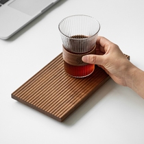 Day Style Black Walnuts Wood Dry Bubble Small Tea Tray Retro Hand Carved Wooden Pallet Rectangular Solid Wood Quality Coffee Tray