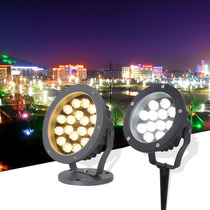 LED Round Throw Light Outdoor Waterproof Seven Color Photos Tree Spotlight Inserted Outdoor Works Super Bright Landscape Courtyard Lamp