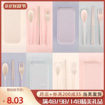 Travel folding chopsticks spoon Fork set portable portable portable retractable tableware picnic supplies Net red tableware