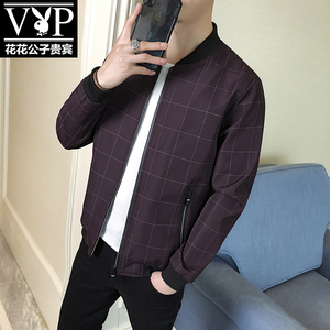 花花公子贵宾2018新款韩版潮流男装夹克外套青年飞行员春秋季衣服
