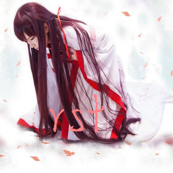 Reese Tv Family Music Is Amnesia Red Lotus 100) Red Brown Long Straight Cosplay Wig