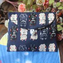 Sanitary napkin storage bag large capacity monthly bag Japanese imported vintage fabric handmade aunt towel storage bag