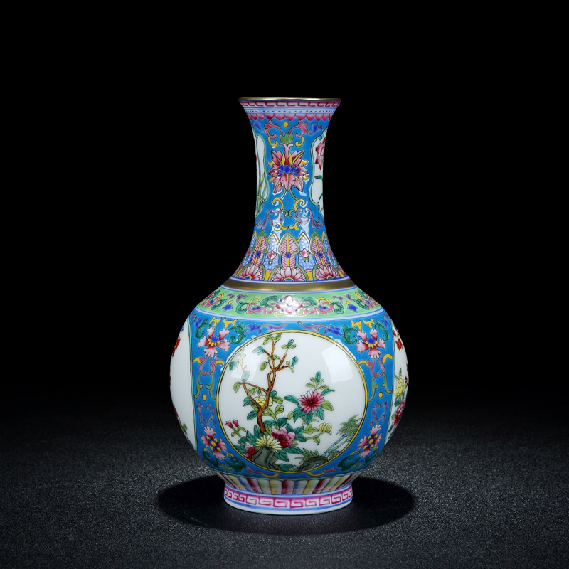 Ceramics vase study Chinese archaize sitting room qianlong official up jingdezhen porcelain enamel bottle furnishing articles