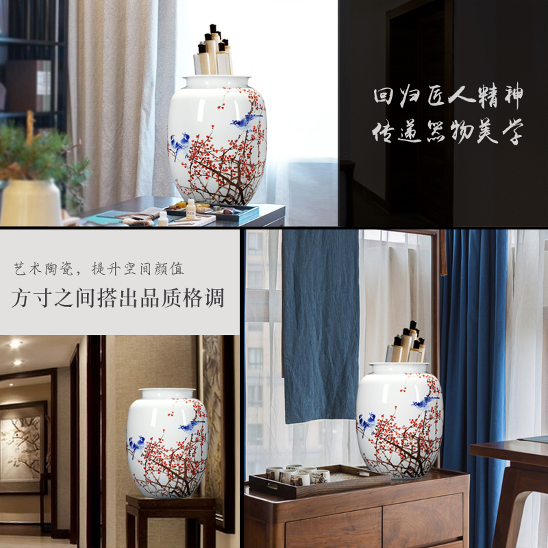 Jingdezhen craftsmen shot loose guo - hua liu qin works hand - made antique porcelain dou color flower vase