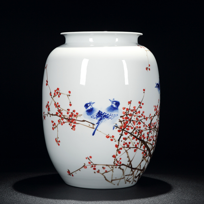 Jingdezhen craftsmen shot loose guo - hua liu qin works hand - made antique porcelain dou color flower vase