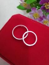 Foot Silver 999 Simple Car Flower Ring Beautiful Closed Flat Ring Couple Ring Simple Female Ring Silver Decoration