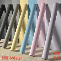 Xinjiang self-adhesive dormitory wallpaper living room waterproof PVC pure plain color student dormitory ins decorative furniture renovation