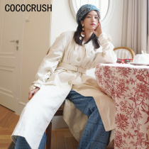 COCOCRUSH autumn winter new minimalist single-row buckle lace winewear woman with small sub-coat