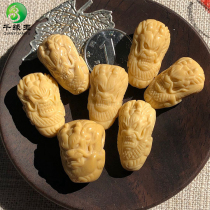 Shaanxi specialty Gold cream Jade small pieces diy jewelry three-way Dragon buckle faucet tee