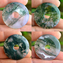 Pure natural water plant agate safe buckle pendant round transfer encampment silk agate chalcedony pendant