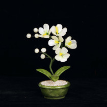 Natural jade orchid creative jade carving crafts living room home potted jewelry porch wine cabinet bonsai ornaments