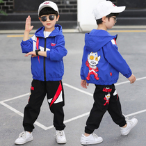 Altman clothes boys autumn suit 2021 new foreign style children Spring and Autumn Tide boy handsome two-piece set