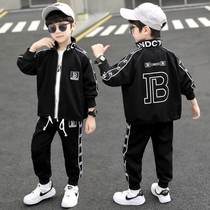 Boy autumn suit 2021 Spring and Autumn new foreign style children handsome two-piece boy Net red sports clothes tide