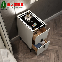 Smart bedside table rechargeable multifunctional small apartment bedroom master bedroom storage cabinet touch lamp bedside cabinet