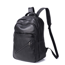 Mens Head Layer Cow Leather Computer Backpack Double Shoulder Bag Men Fashion Trends Leisure Travel Bag Genuine Leather Large Capacity Bag
