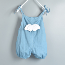 Baby bib shorts summer men 0 baby pants 3 years old 1 female 2 Childrens one-piece suspender shorts summer Western style thin section