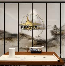 New Chinese modern metal wall wall decoration wall hanging living room porch decoration creative iron three-dimensional mountain shadow painting pendant