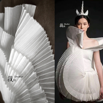Grand organ pleated single layer pleated diy pleated wavy texture fabric dress three-dimensional big lace designer accessories