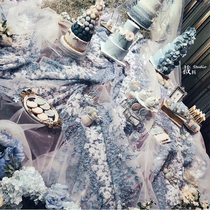 Secret garden original fabric three-dimensional pattern texture organza creative mesh perspective dress wedding fabric