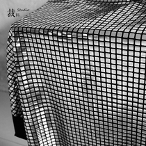 Mirror original plaid sequin elastic designer fabric imported fashion dress upscale diy fabric