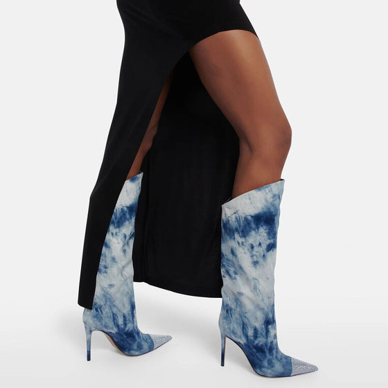 Fashionable rhinestone splicing sleeve high heels four-season fashion boots Spring new versatile pointed denim thin heels high boots
Fashionable rhinestone splicing sleeve high heels four-season fashion boots Spring new versatile pointed denim thin heels high boots