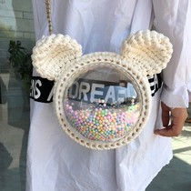 Pearl bag diy Summer Girl hand-woven bear Mickey material bag shake sound with transparent shoulder bag