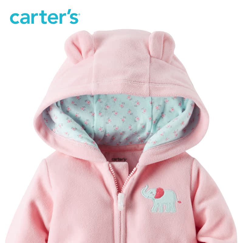 Carter's1件式粉连体衣小熊耳朵摇粒绒宝宝婴儿童装 118G782产品展示图5