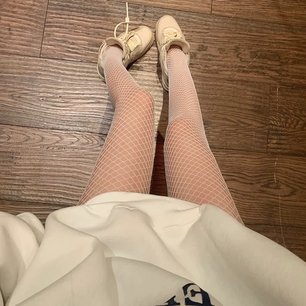 ideaminiayttofilms黑丝渔网袜搭中筒靴性感丝袜镂空网眼袜蹦迪jk袜子