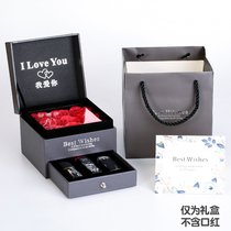 Exquisite gift box flower jewelry box gift box high-grade rose double drawer necklace box wedding gift box