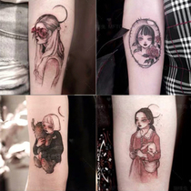 Tattoo sticker dark girl warrior ins Wind waterproof female lasting sexy dark Japanese geisha sticker