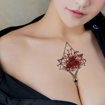 Ancient wind on the shore flower tattoo sticker waterproof female lasting simulation sexy temptation red manzhusha Hua tattoo sticker