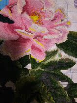 Handmade and Wanshixing cross-stitch simple atmospheric line embroidery living room peony blossom rich finished modern