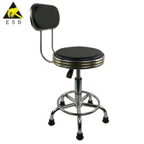 Laboratory stool rotating lifting round stool stainless steel leather backrest chair stainless steel leather bar chair backrest