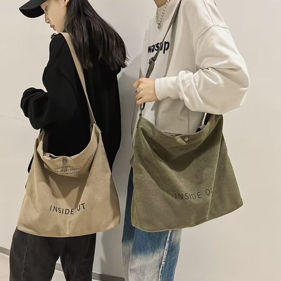 Cross -body bag men's Japanese literary style college student canvas bag casual handbags large capacity lazy windy shoulder bag women Cross -body bag men's Japanese literary style college student canvas bag casual handbags large capacity lazy windy shoulder bag women
