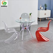 Ins net red chair transparent dining chair crystal chair hotel bedroom chair reception chair villa leisure