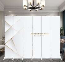 Custom Pure White Screen Partition Wall Folding Mobile Office Background Brief Can Decorate Shelter Fabric Fold Screen