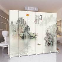 New Chinese artistic conception landscape living room folding screen bathroom partition mobile folding screen cheap waterproof folding feng shui shield