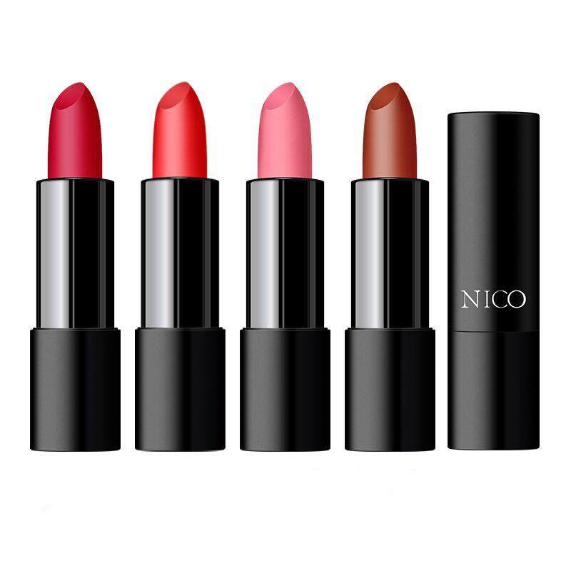 nico哑光口红持久保湿不脱色韩国防水咬唇学生豆沙色橘色唇膏唇彩
